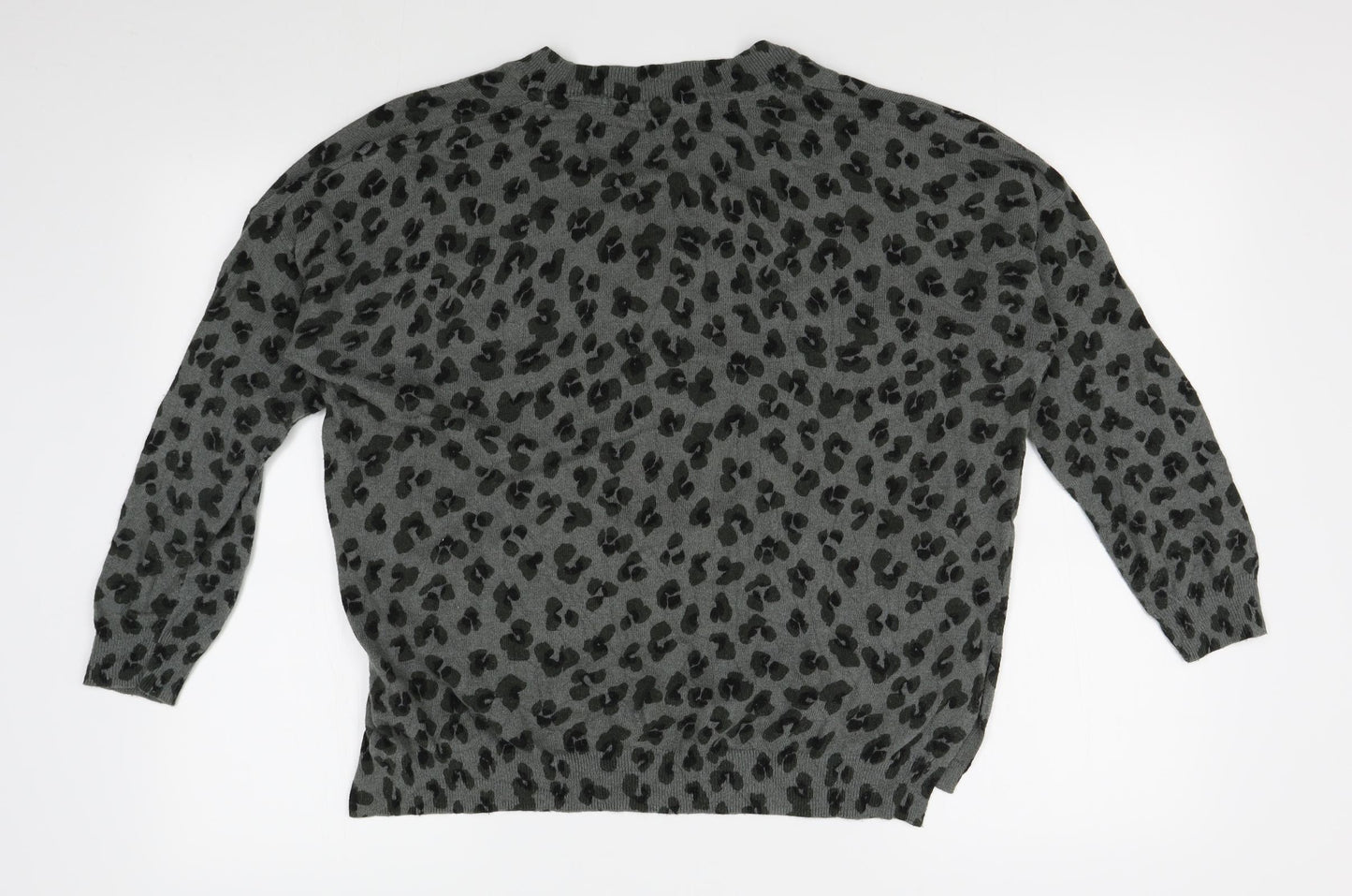 Mint Velvet Womens Grey Animal Print  Pullover Jumper Size L