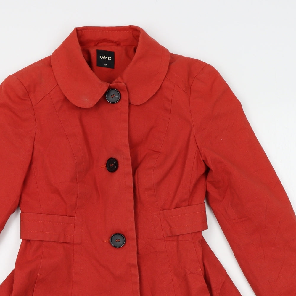 Oasis Womens Red   Overcoat Coat Size XS