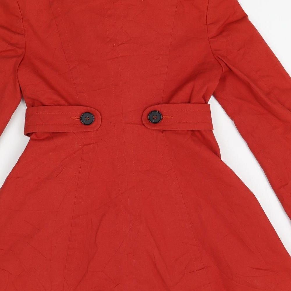 Oasis Womens Red   Overcoat Coat Size XS