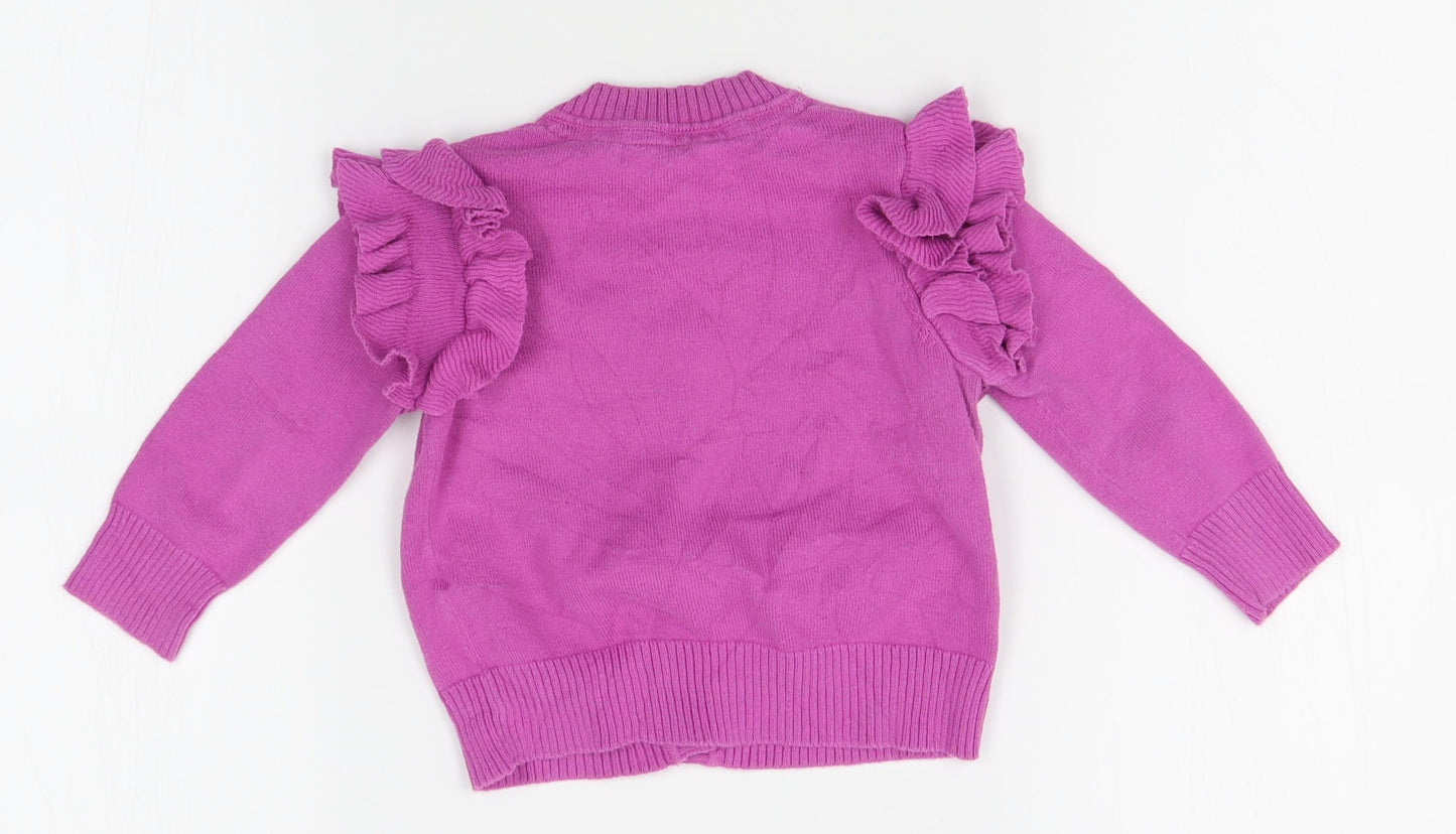 Butterfly Girl Girls Pink   Cardigan Jumper Size 12-18 Months