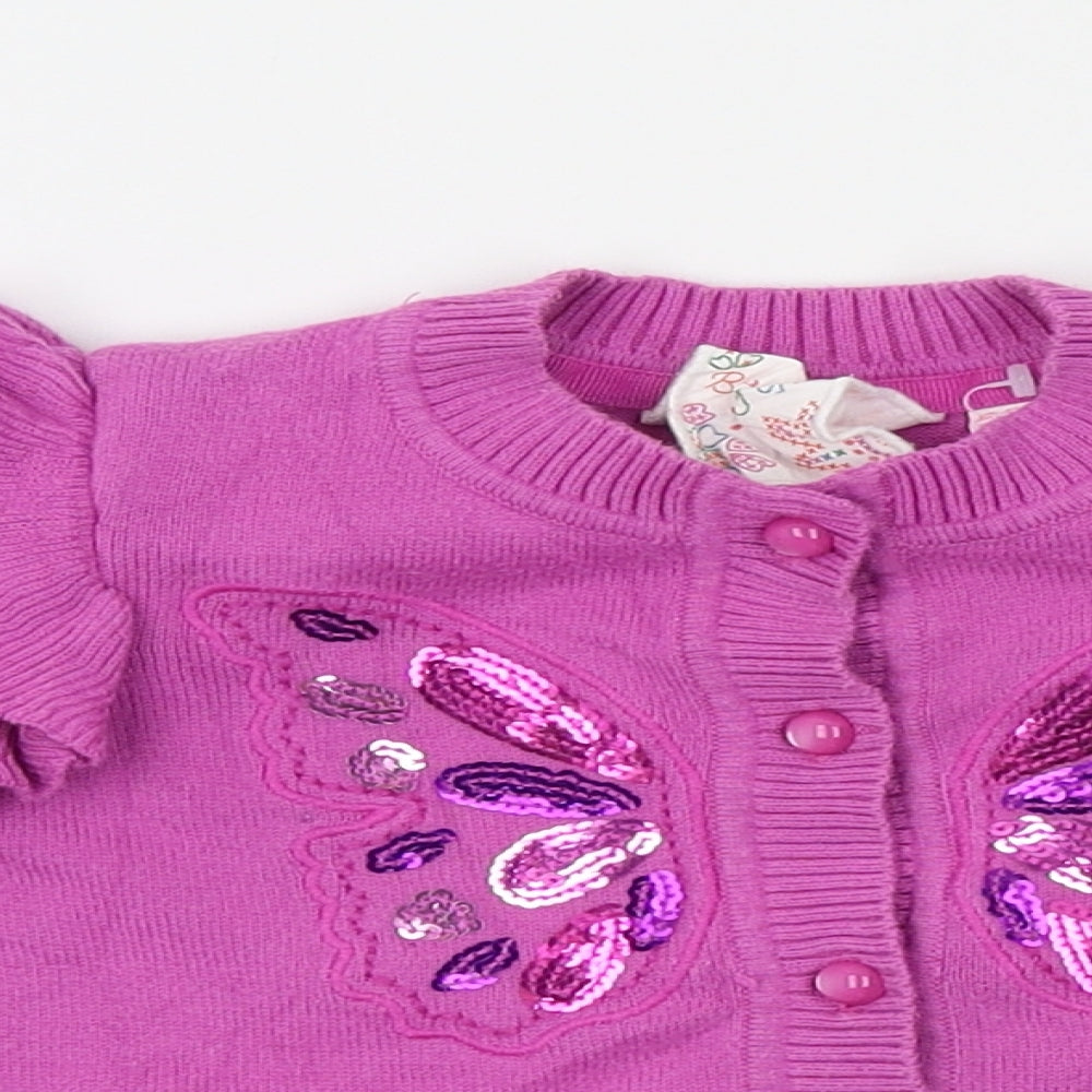 Butterfly Girl Girls Pink   Cardigan Jumper Size 12-18 Months
