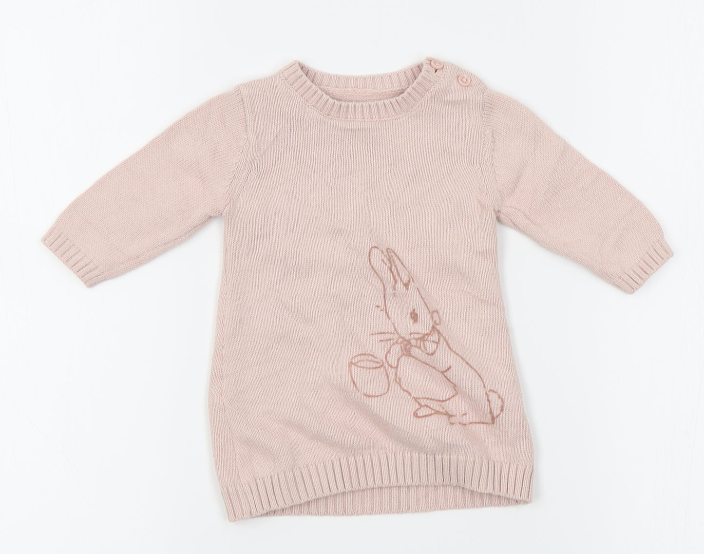 M&S Girls Pink   Pullover Jumper Size 6-9 Months