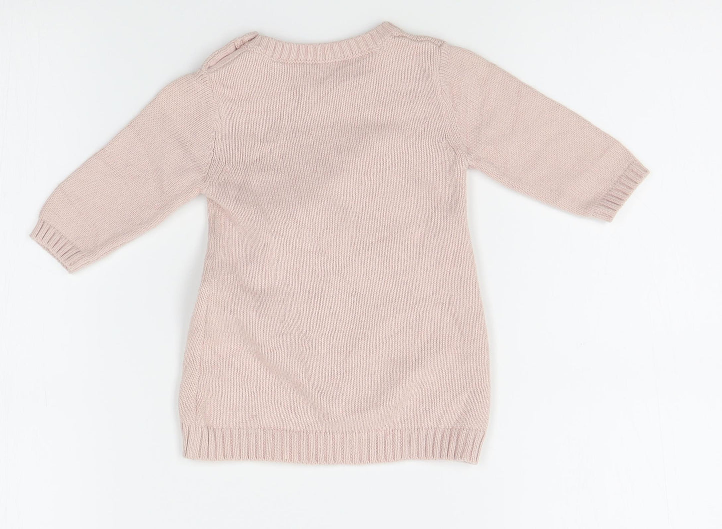 M&S Girls Pink   Pullover Jumper Size 6-9 Months