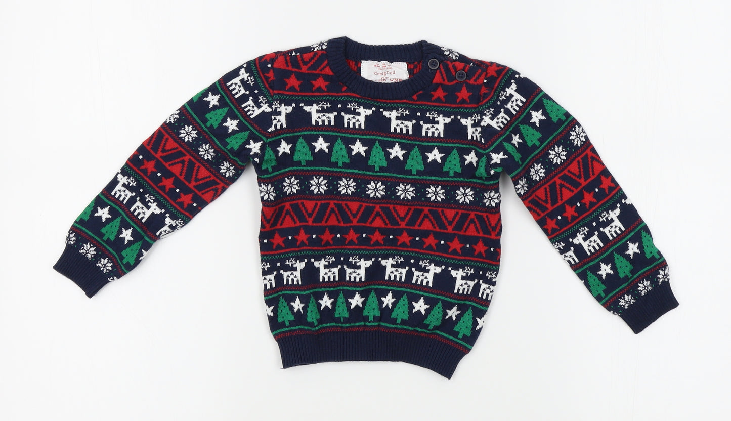 F&F Baby Blue   Pullover Jumper Size 18-24 Months  - christmas