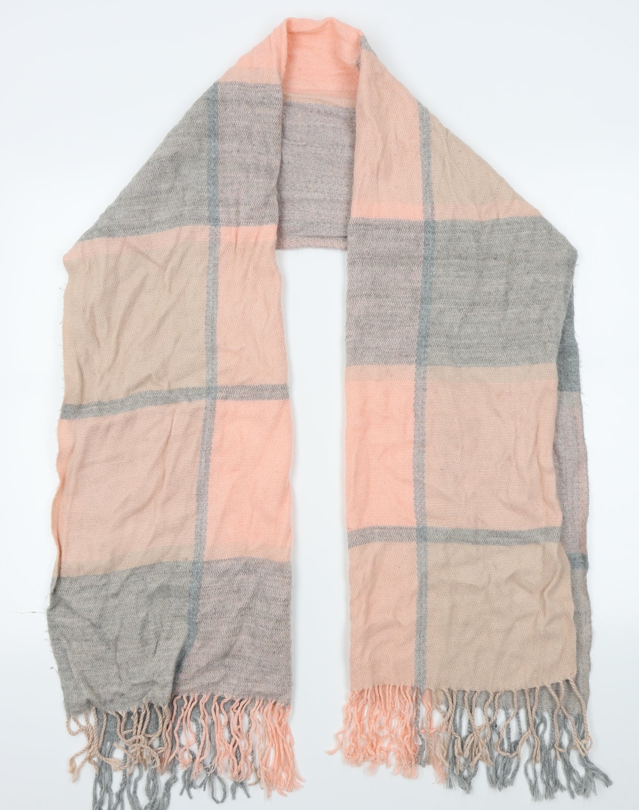 Preworn Womens Grey Plaid   Scarf