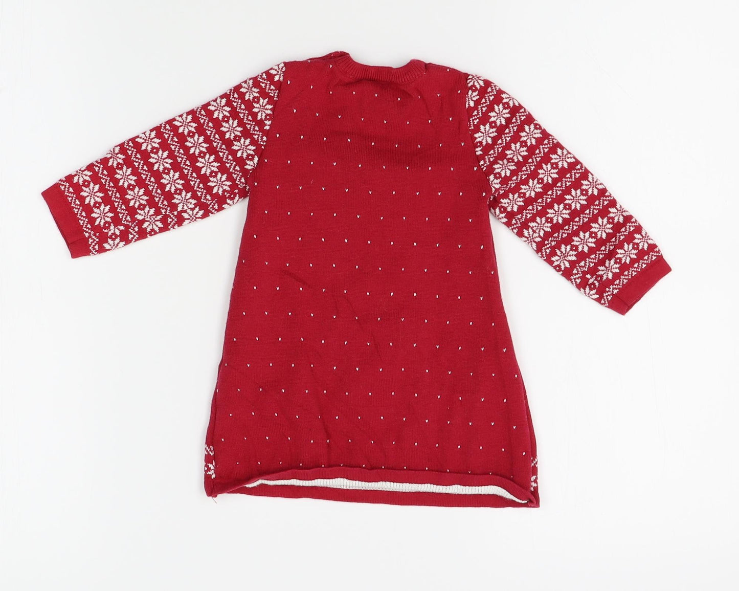 Mini Club Girls Red Striped  Jumper Dress  Size 3-6 Months  - christmas