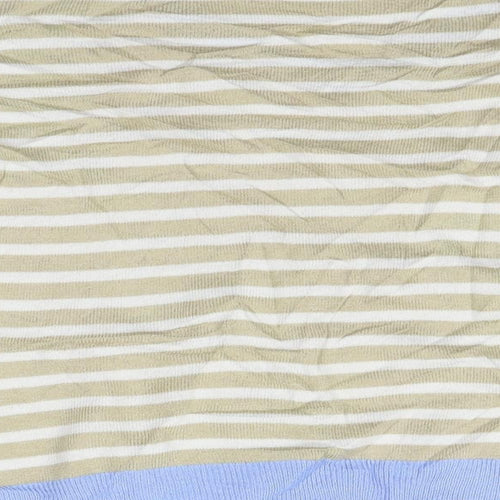 Preworn Womens White Striped  Pullover Jumper Size XS