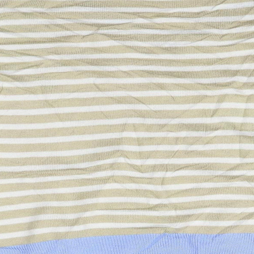 Preworn Womens White Striped  Pullover Jumper Size XS