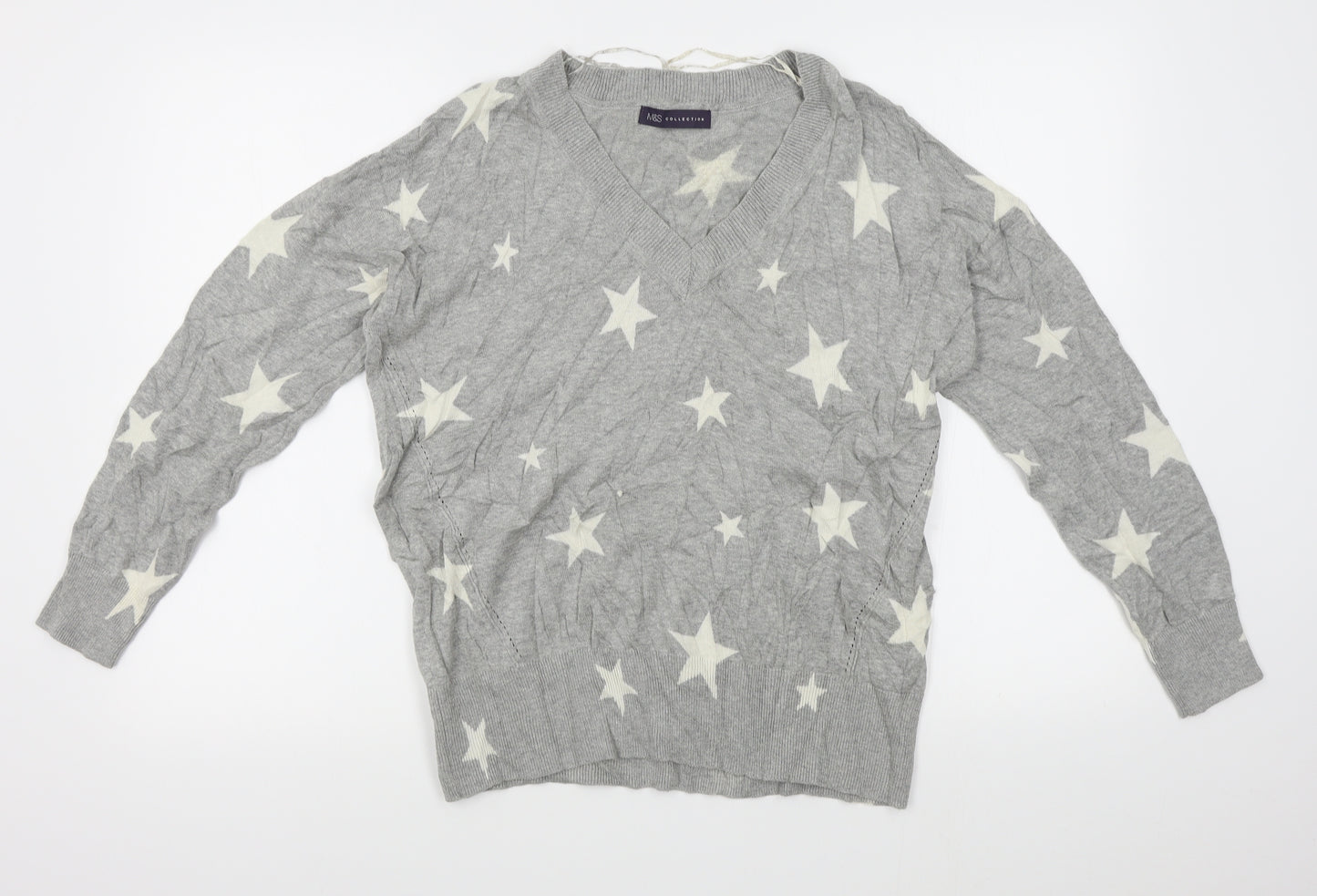 M&S Womens Grey   Pullover Jumper Size M