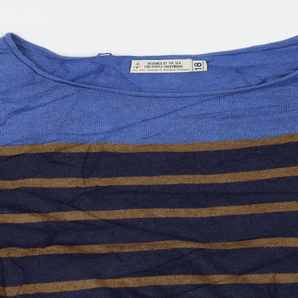 sophie chadwick Womens Blue Striped  Pullover Jumper Size 18