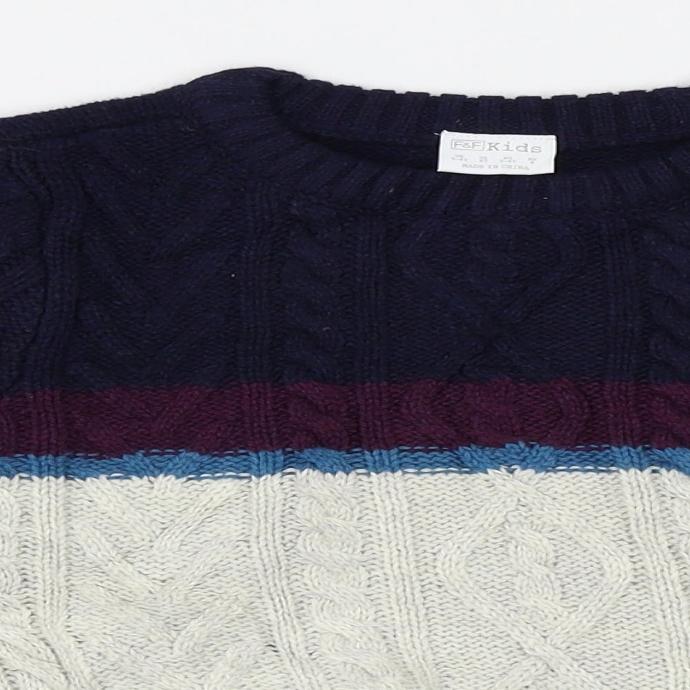 F&F Boys Grey   Pullover Jumper Size 3-4 Years