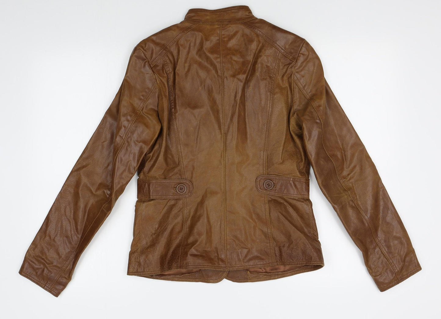 New Look Womens Brown   Biker Jacket Size 12  - leather look
