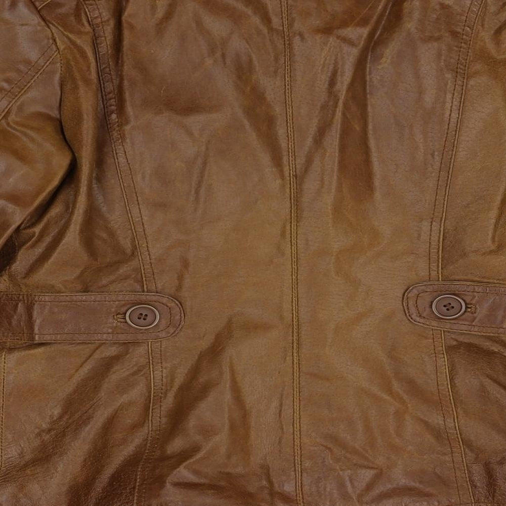 New Look Womens Brown   Biker Jacket Size 12  - leather look