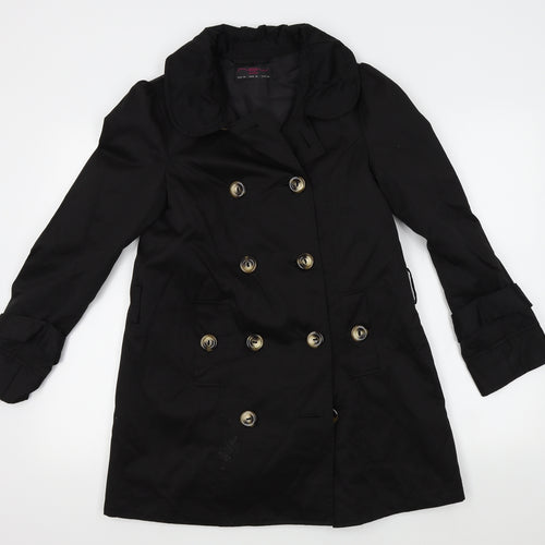 New Look Womens Black   Overcoat Coat Size 10
