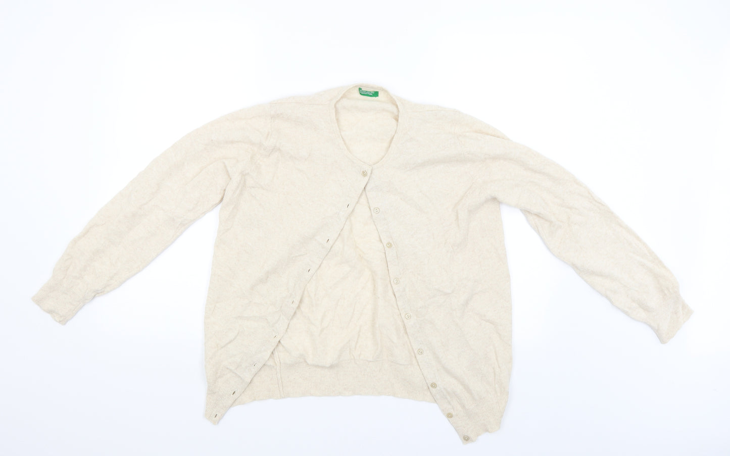 United Colors of Benetton Womens Beige   Cardigan Jumper Size M