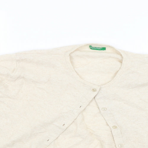 United Colors of Benetton Womens Beige   Cardigan Jumper Size M