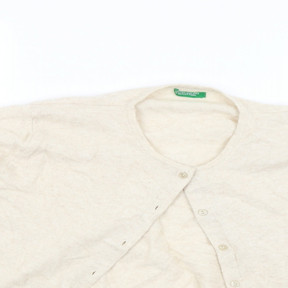 United Colors of Benetton Womens Beige   Cardigan Jumper Size M