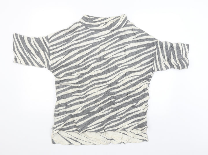 French Connection Womens Grey Striped  Pullover Jumper Size XS