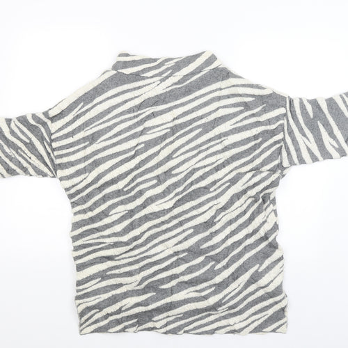 French Connection Womens Grey Striped  Pullover Jumper Size XS
