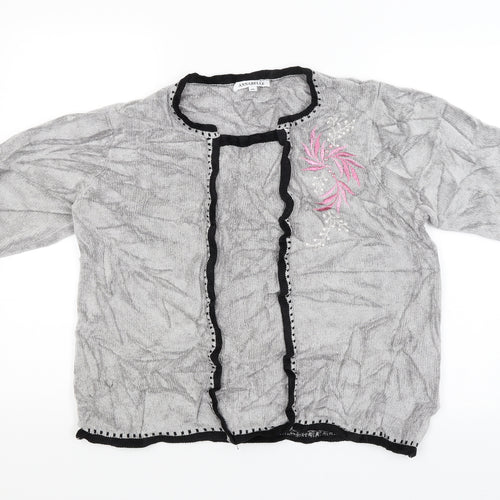 Annabelle Womens Grey Floral  Pullover Jumper Size XL