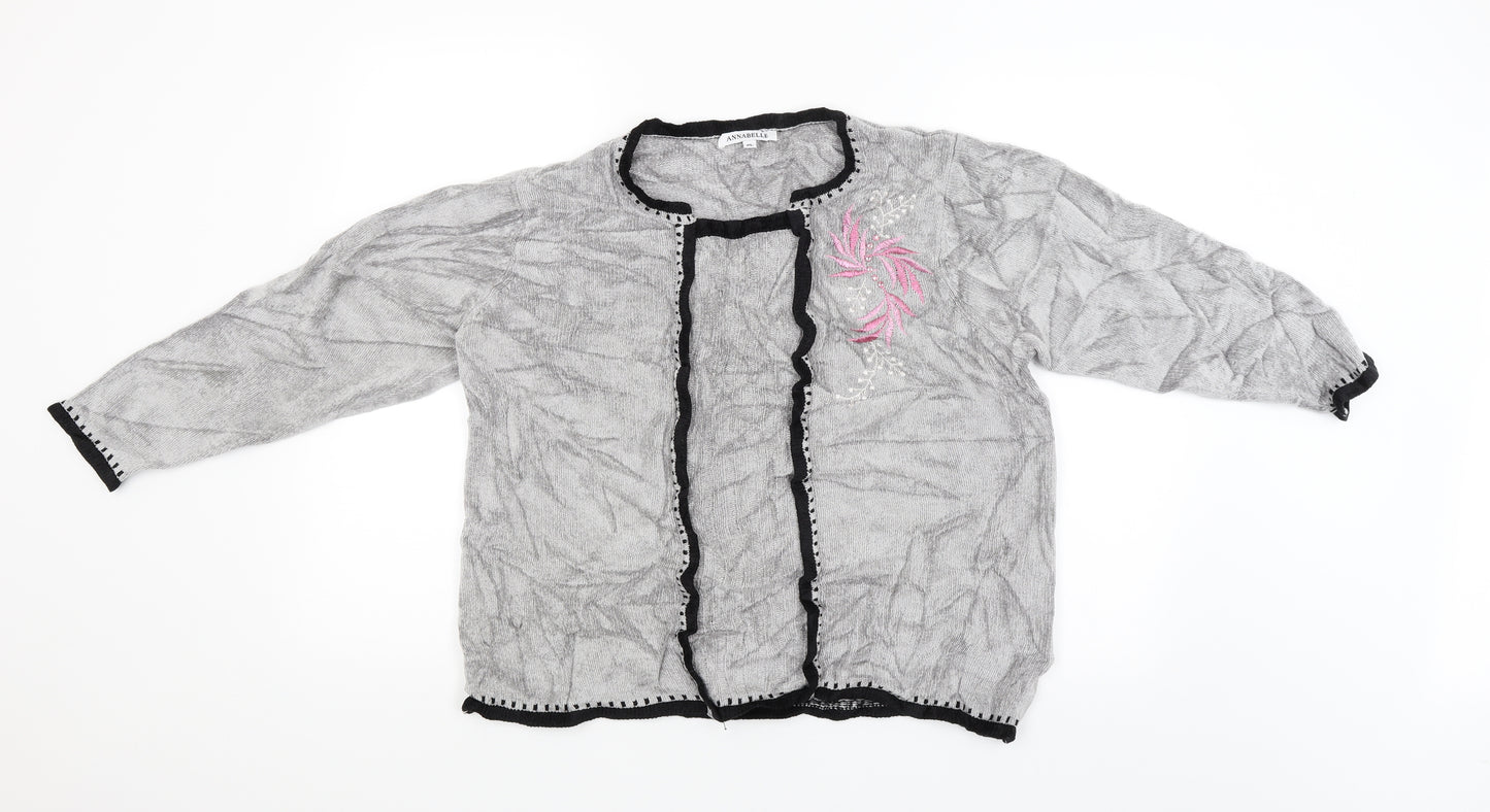 Annabelle Womens Grey Floral  Pullover Jumper Size XL