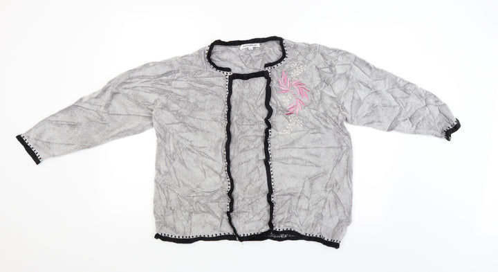 Annabelle Womens Grey Floral Pullover Jumper Size XL