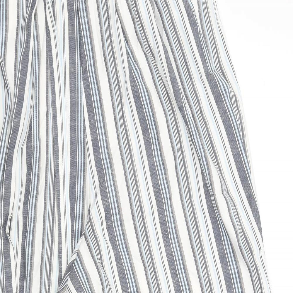 TU Womens Blue Striped  Capri Trousers Size 18 L26 in