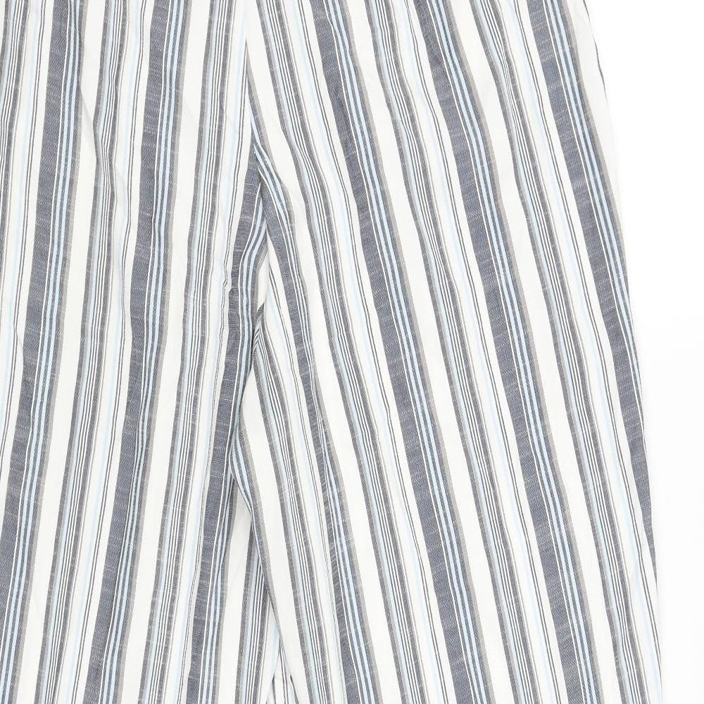 TU Womens Blue Striped  Capri Trousers Size 18 L26 in
