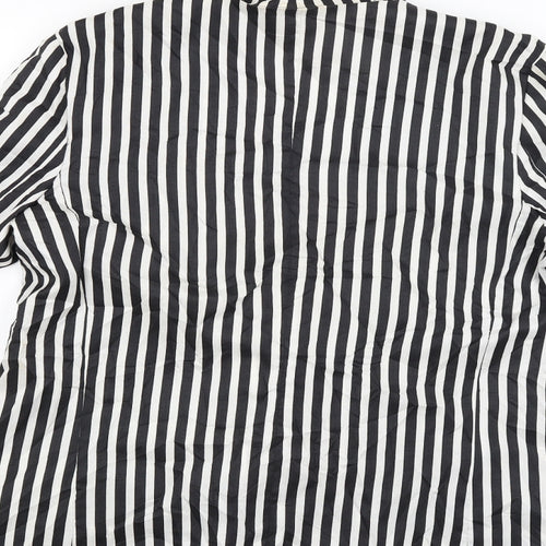 Leslie Fay Womens Black Striped  Basic Button-Up Size 44  - Size 46