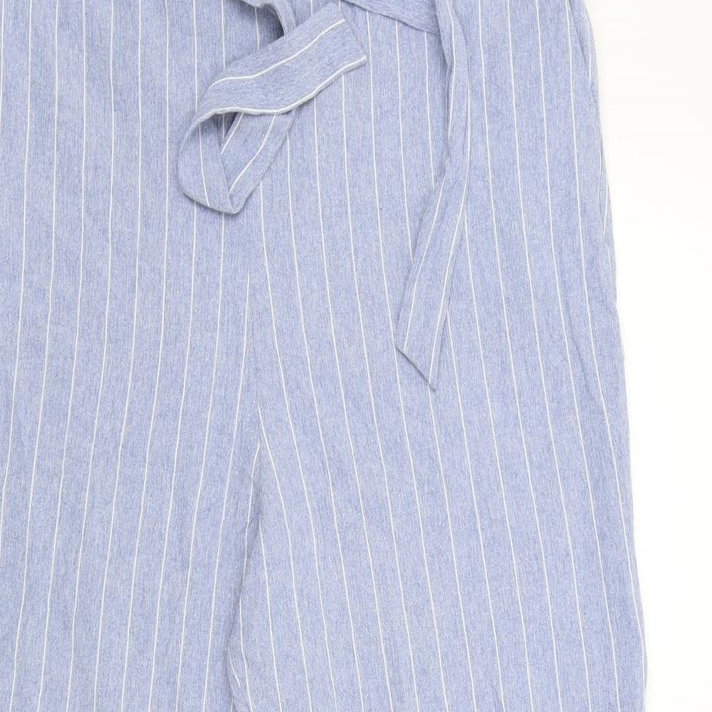 TU Womens Blue Striped  Capri Trousers Size 18 L27 in