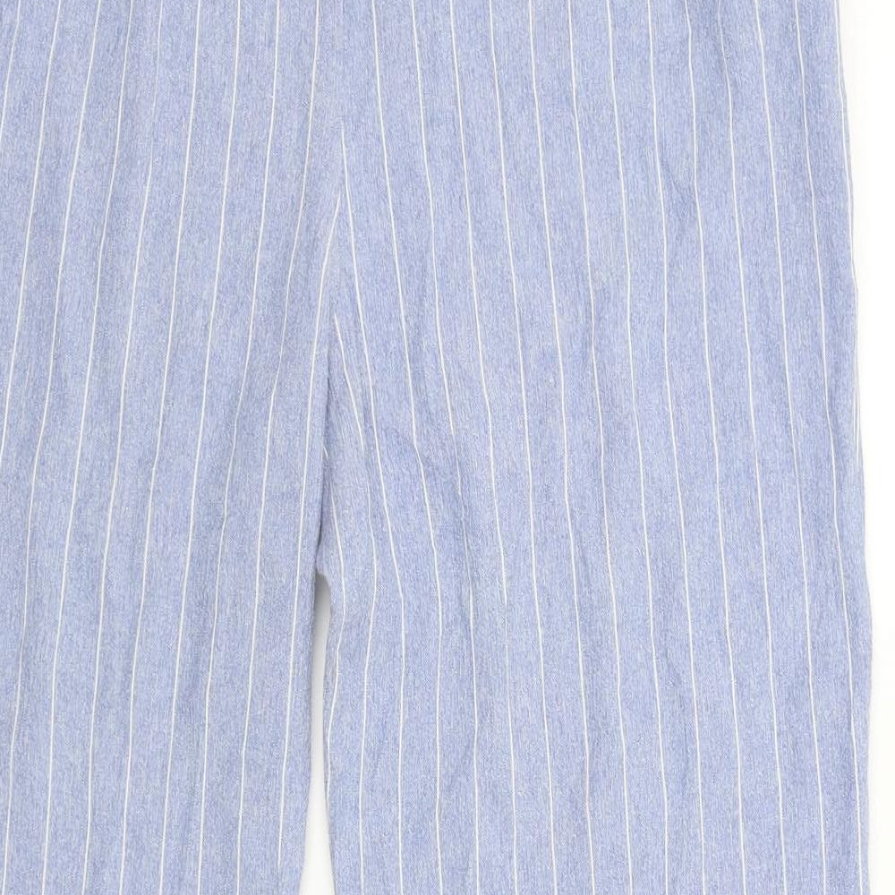 TU Womens Blue Striped  Capri Trousers Size 18 L27 in