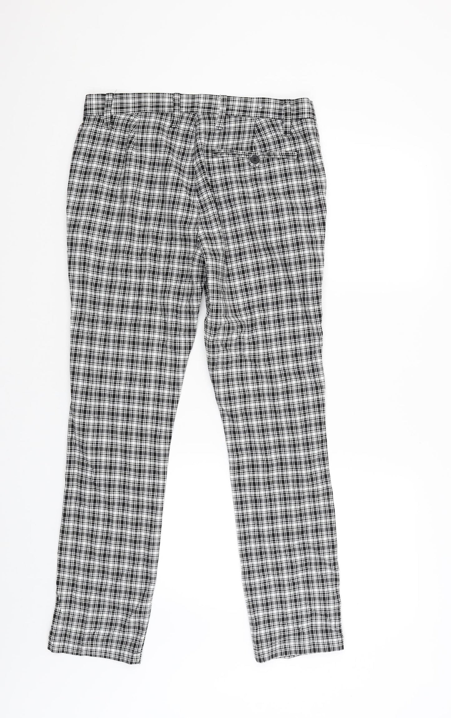 Topman Mens White Check  Carpenter Trousers Size 30 L29 in