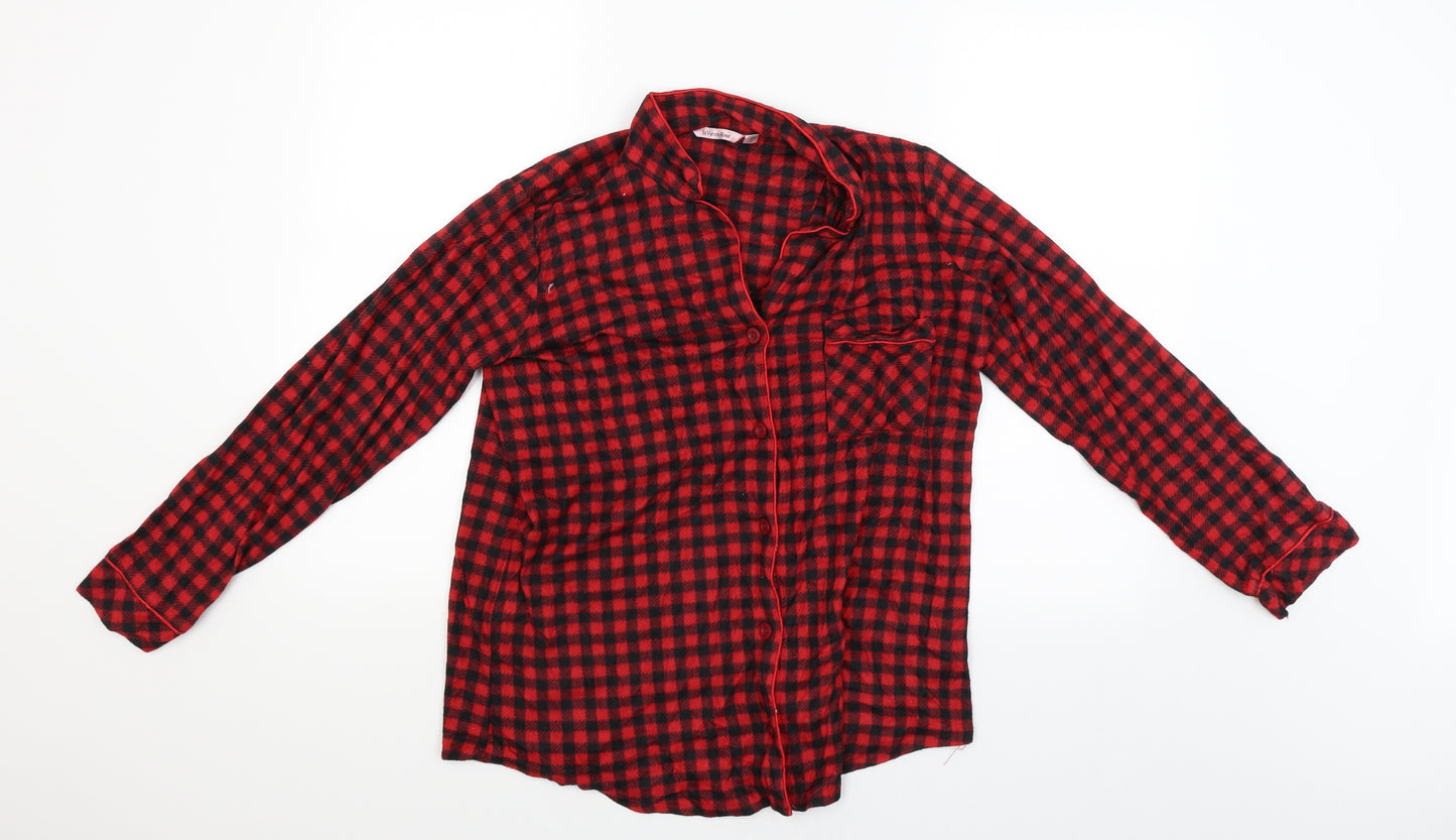 la vie en rose Mens Red Check   Button-Up Size L