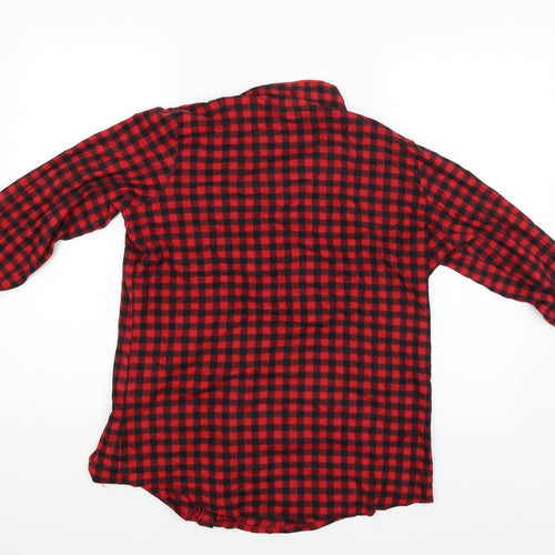 la vie en rose Mens Red Check   Button-Up Size L