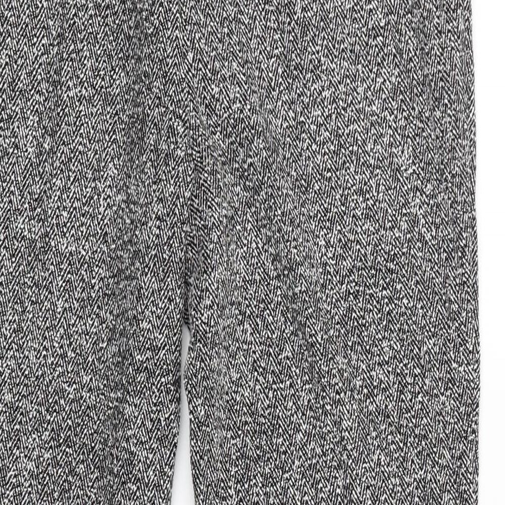 NEXT Womens Black Striped  Capri Trousers Size 6 L25 in