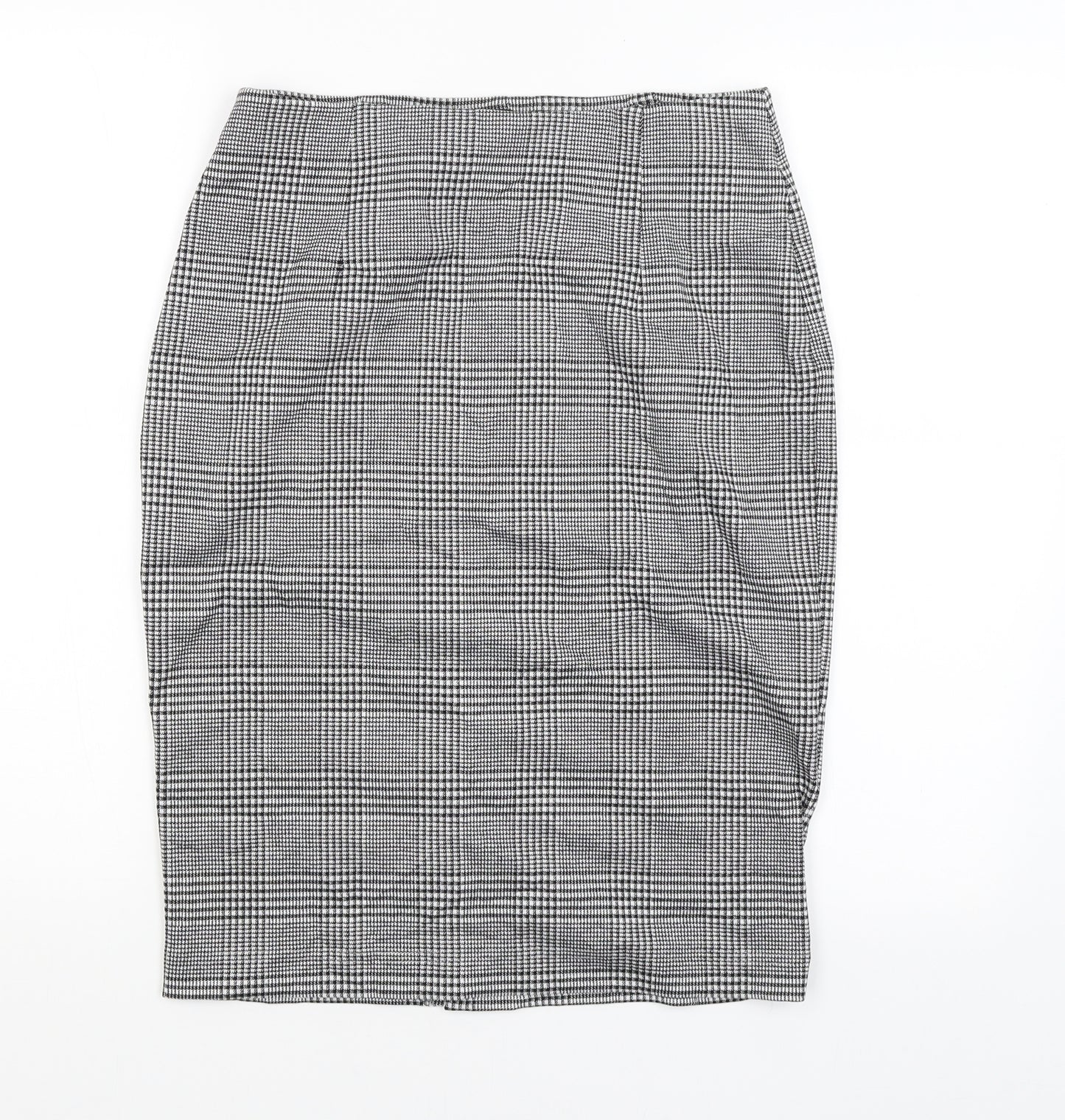 M&S Womens Black Check  Straight & Pencil Skirt Size 10