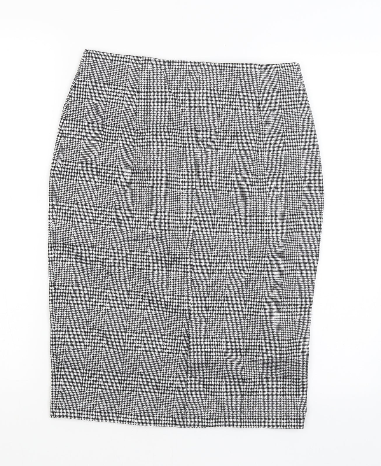 M&S Womens Black Check  Straight & Pencil Skirt Size 10