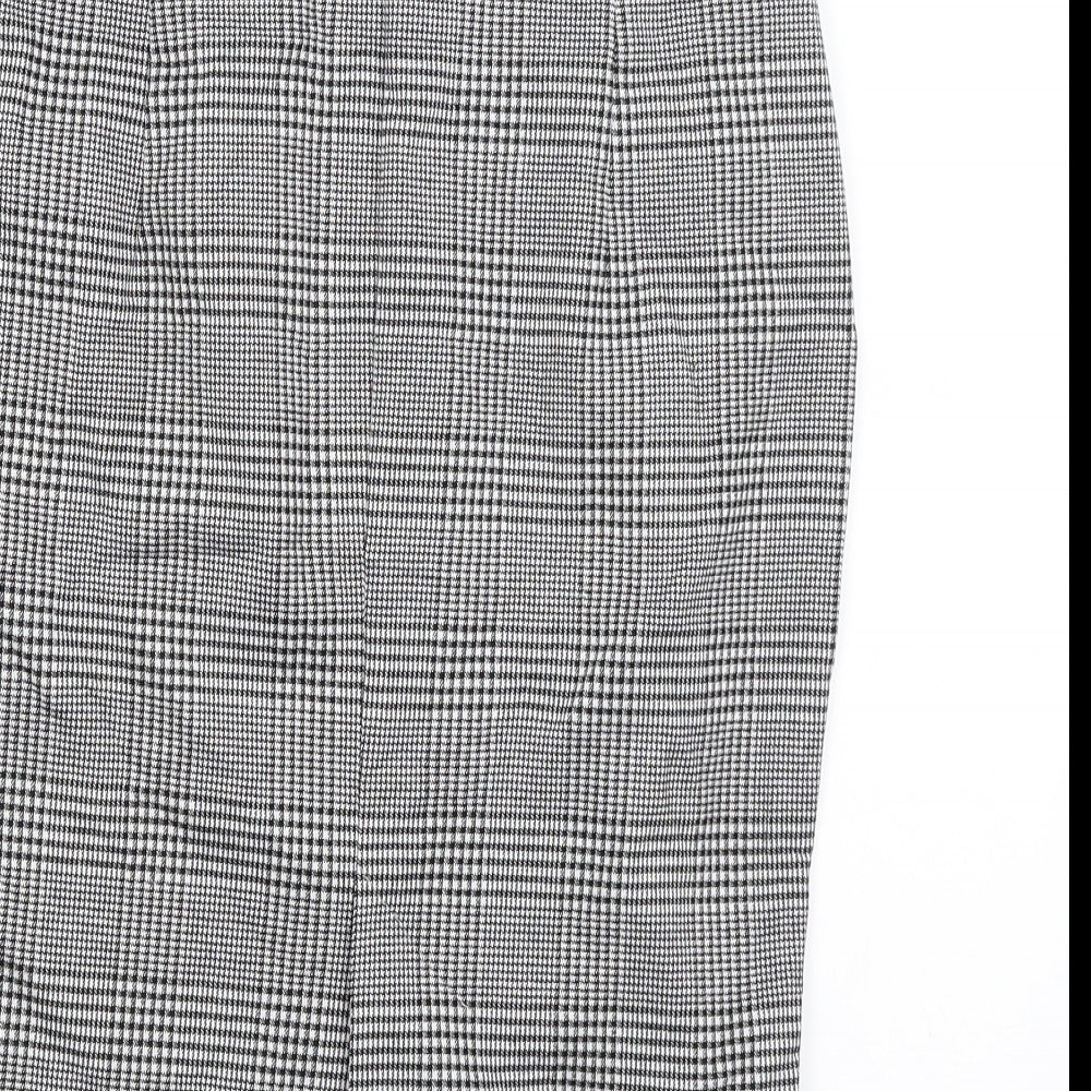 M&S Womens Black Check  Straight & Pencil Skirt Size 10