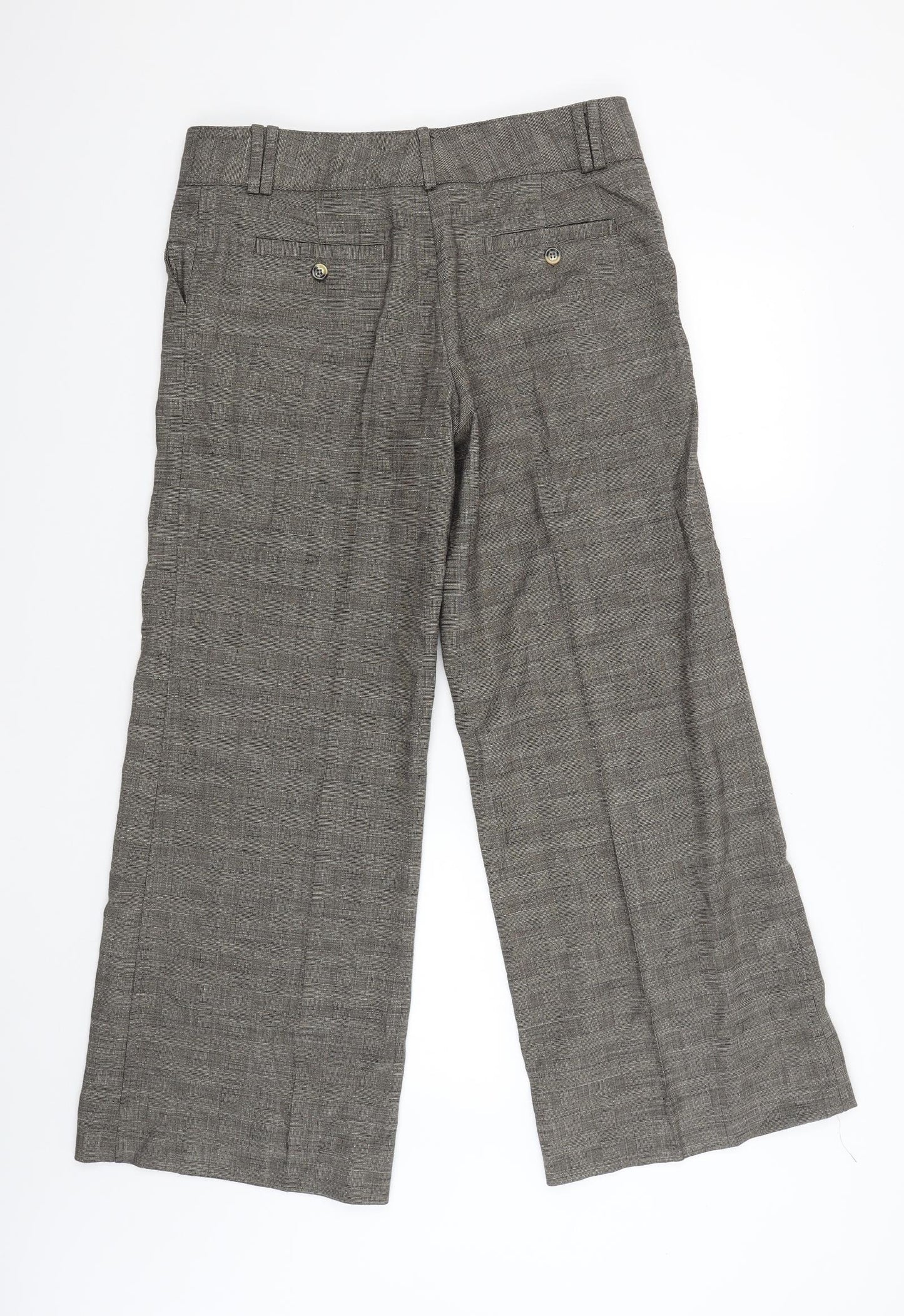 Marks and Spencer Womens Gold Check  Carpenter Trousers Size 14 L29 in