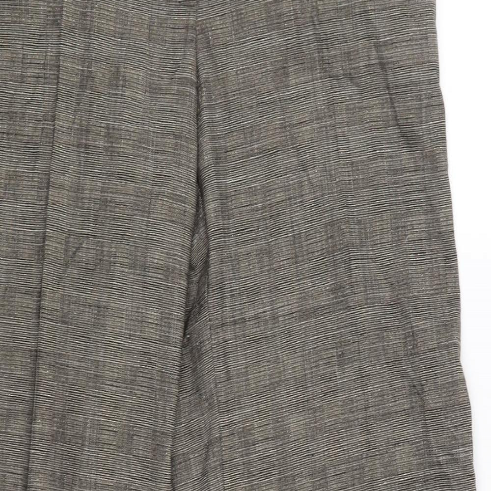 Marks and Spencer Womens Gold Check  Carpenter Trousers Size 14 L29 in