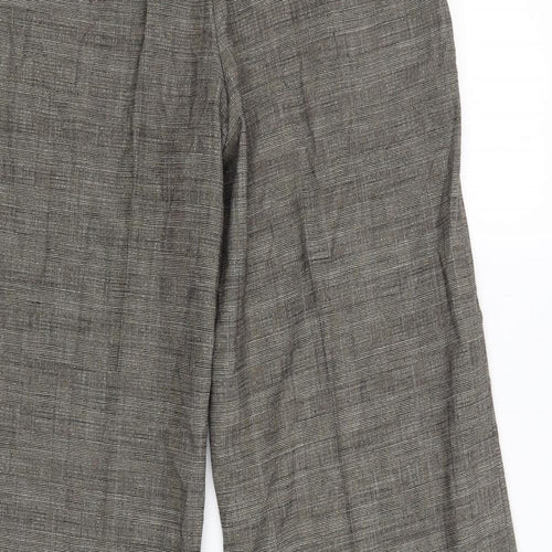 Marks and Spencer Womens Gold Check  Carpenter Trousers Size 14 L29 in