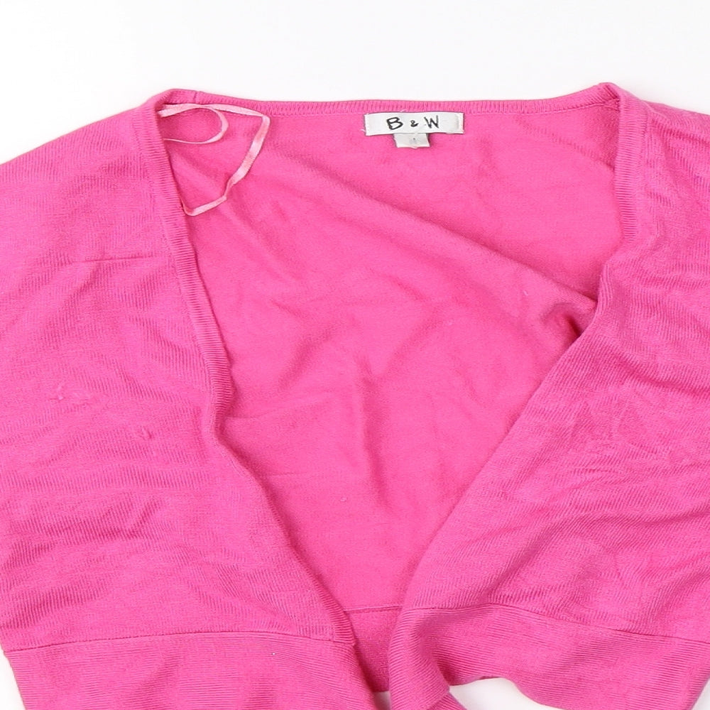 B&W Womens Pink   Shrug Jumper Size M