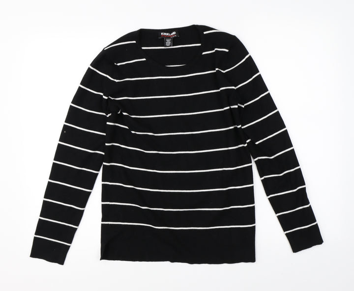 Kirkland Womens Black Striped Pullover Jumper Size S