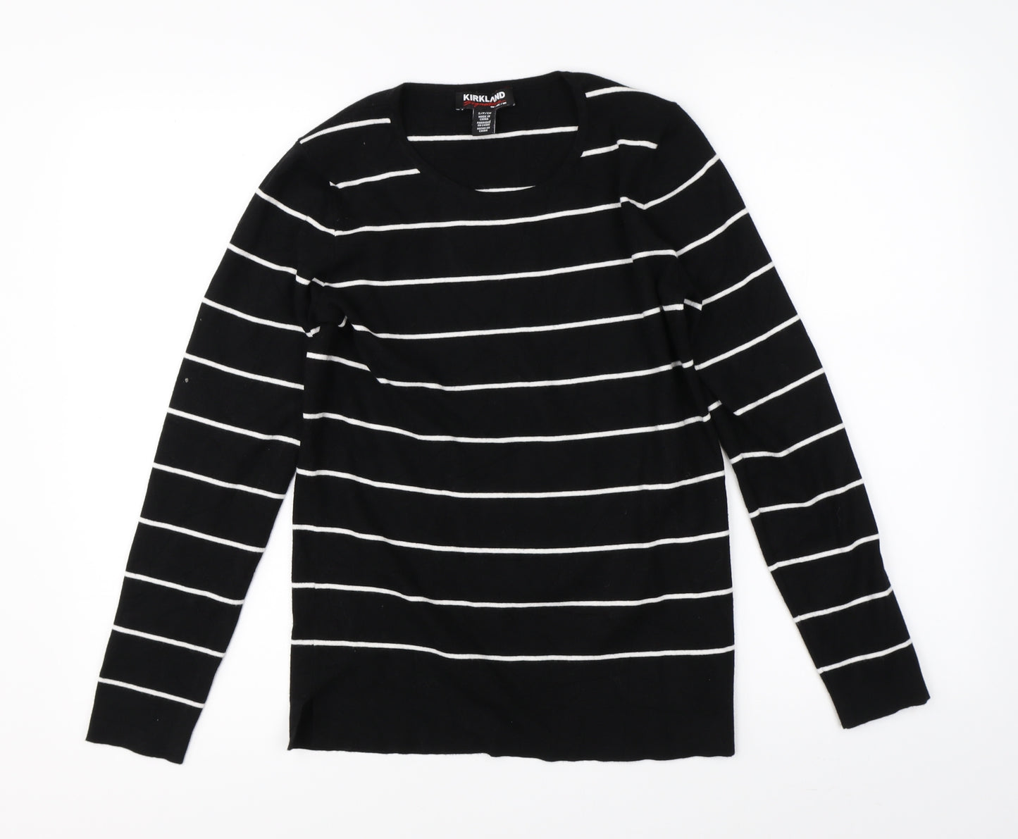 Kirkland Womens Black Striped  Pullover Jumper Size S