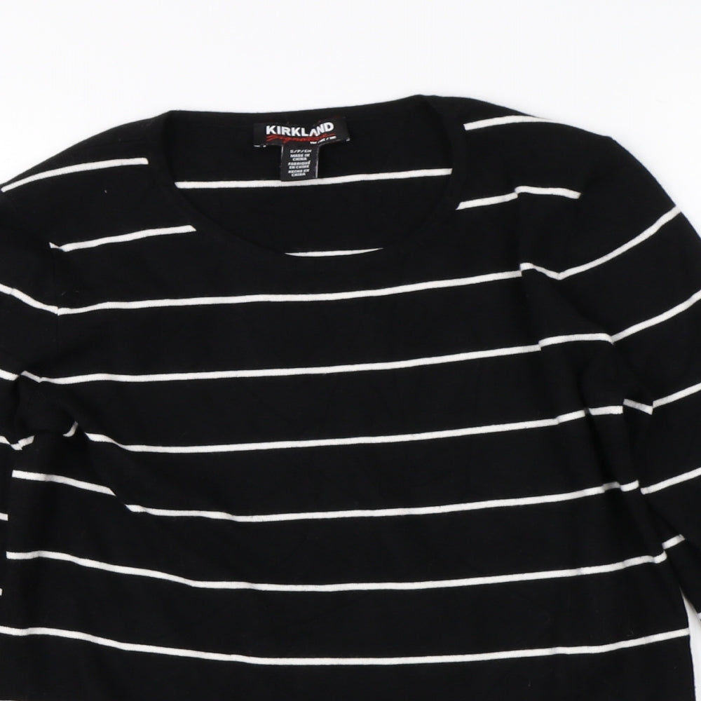 Kirkland Womens Black Striped  Pullover Jumper Size S