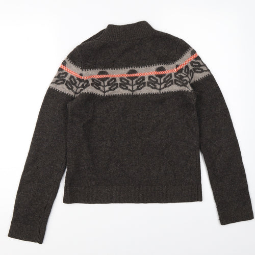 Orla Kiely Womens Brown Floral Knit Pullover Jumper One Size
