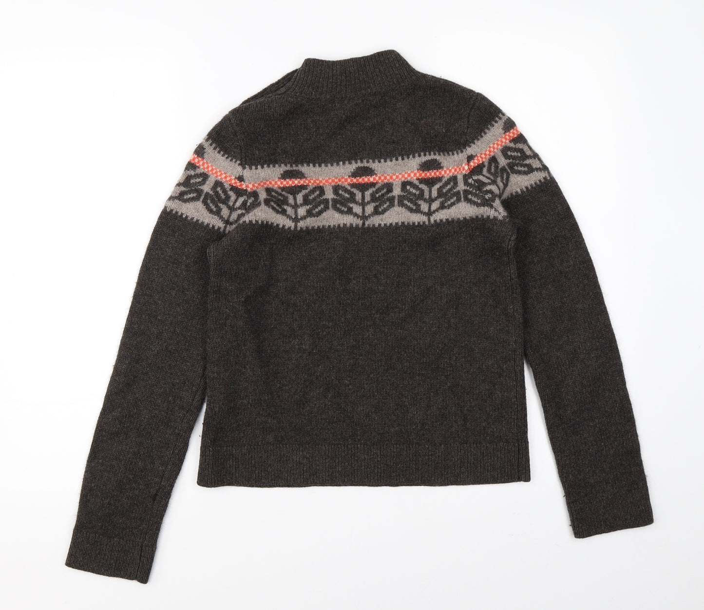 Orla Kiely Womens Brown Floral Knit Pullover Jumper One Size