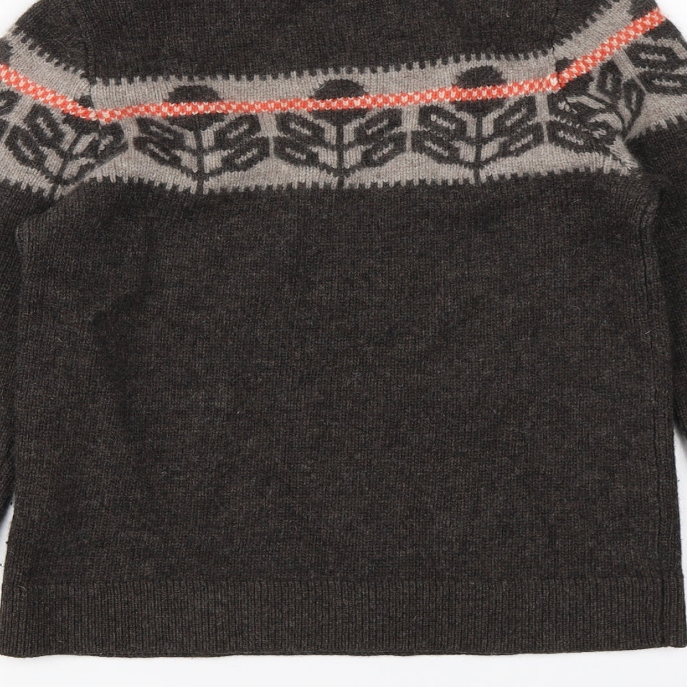 Orla Kiely Womens Brown Floral Knit Pullover Jumper One Size