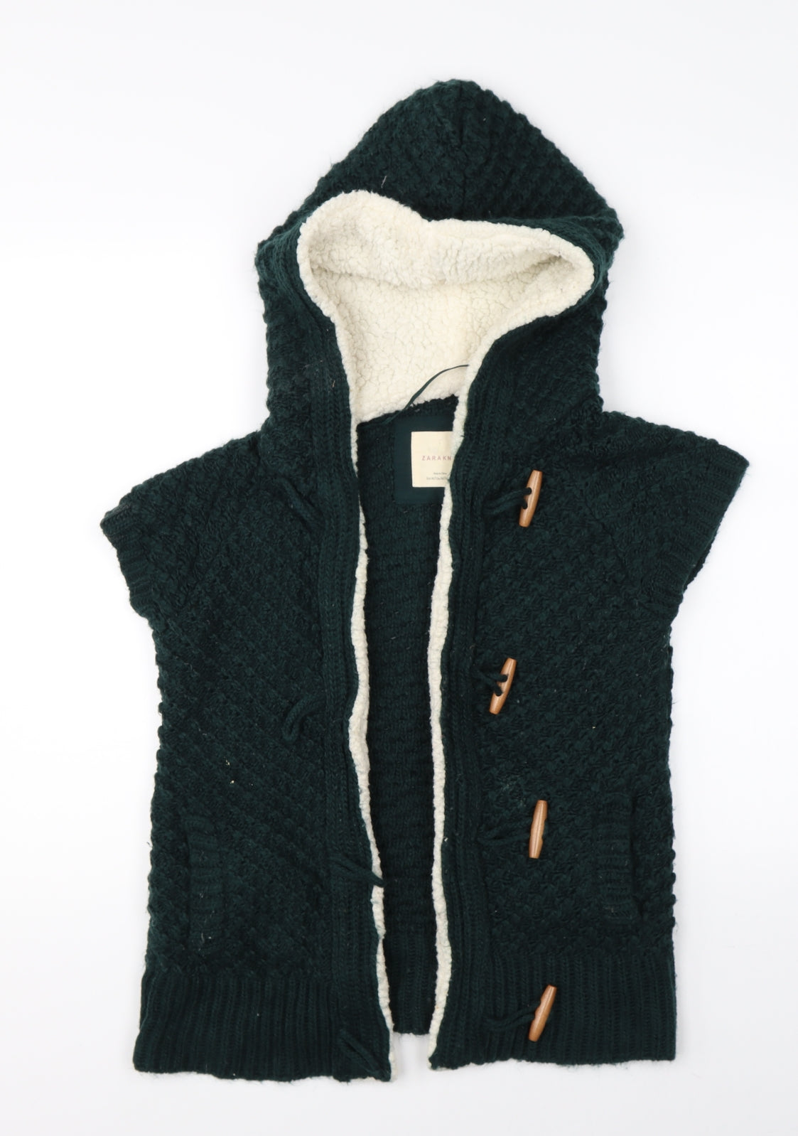 Zara Womens Green  Knit Vest Jumper Size M