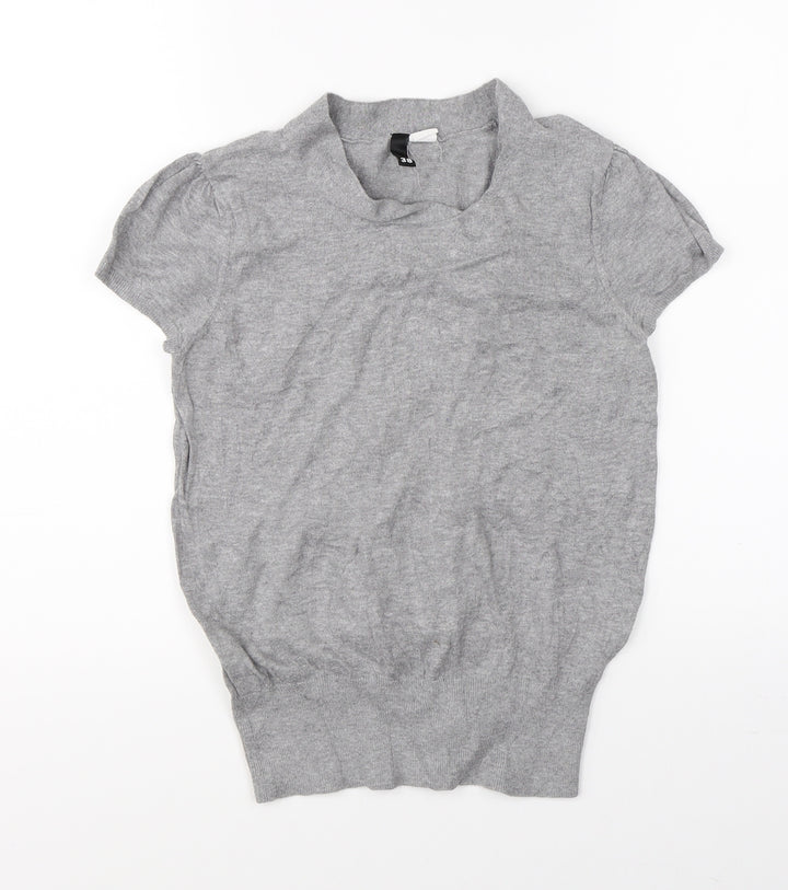 Divided Womens Grey Basic Blouse Size 10